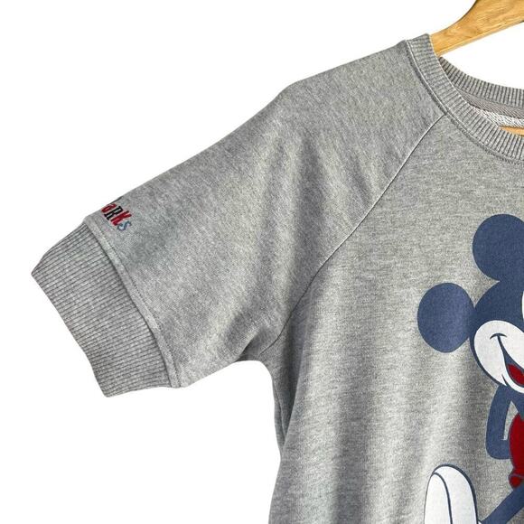 Disney Parks Mickey Mouse Short Sleeve Crewneck Sweatshirt in Gray, Size XL - Picture 7 of 9